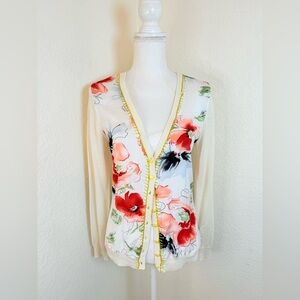 Nick & Mo Floral Cardigan - Red, Black, Cream